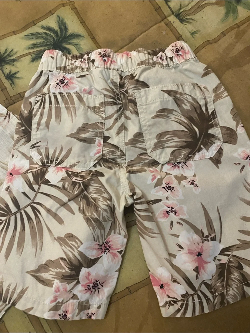 The Children's Place Cream Floral Hawaiian Shirt & Shorts Set